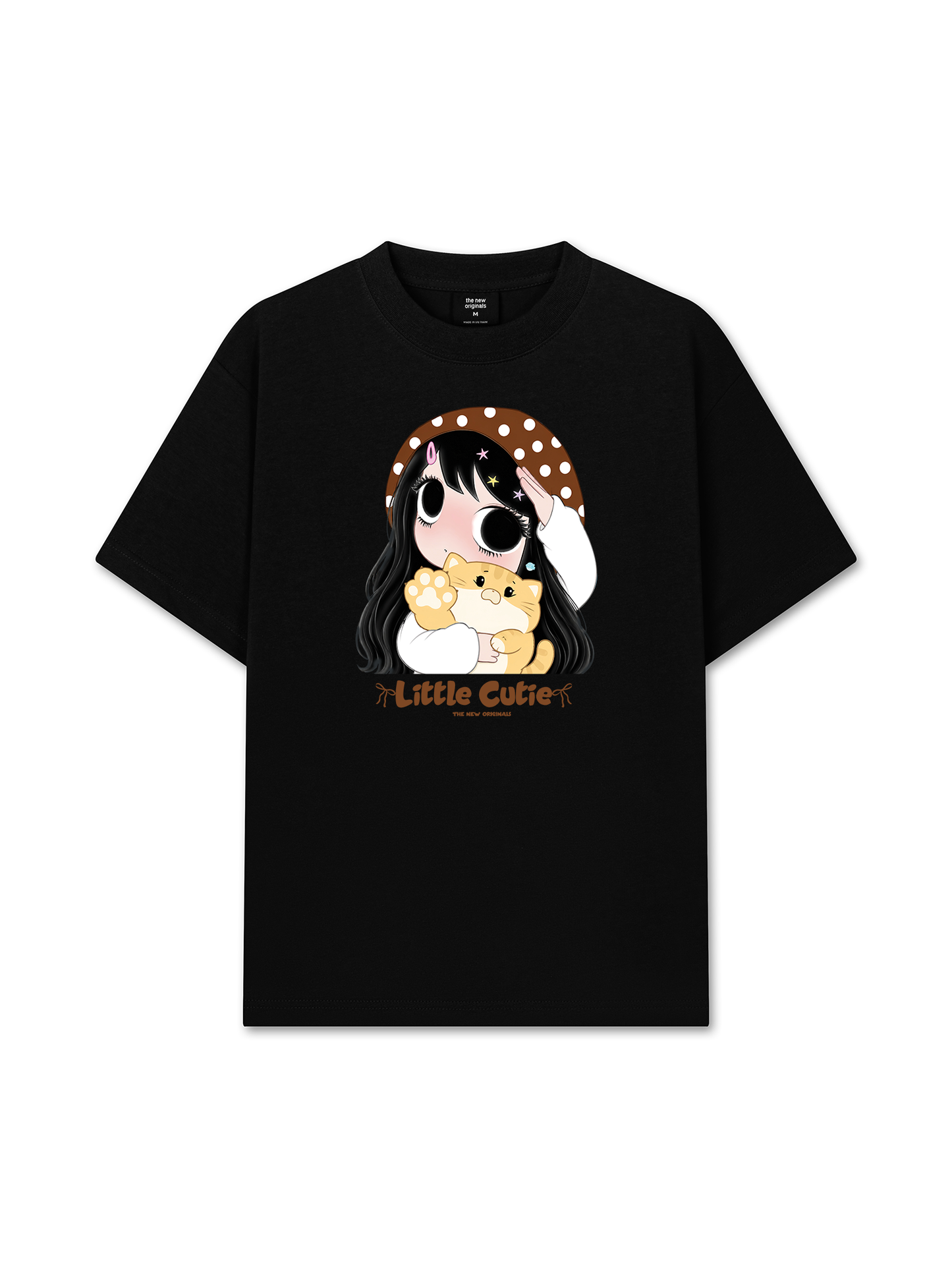 Áo Thun Relaxed Fit Little Girl Brown Dots