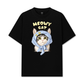 Áo Thun Relaxed Fit Blue Plaid Meowy Cat