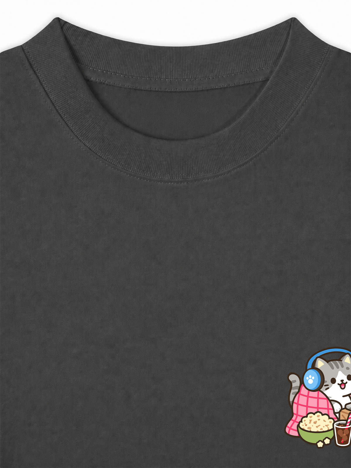 Áo Thun Relaxed Fit Thích Cày Phim-Mèo Xám Sọc