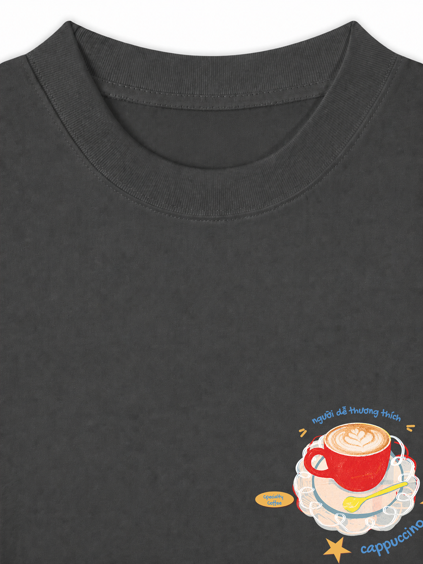 Áo Thun Relaxed Fit Người Dễ Thương Thích Cappuchino