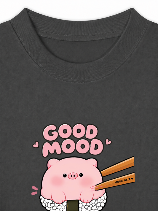 Áo Thun Relaxed Fit Good Mood Sushi Pig