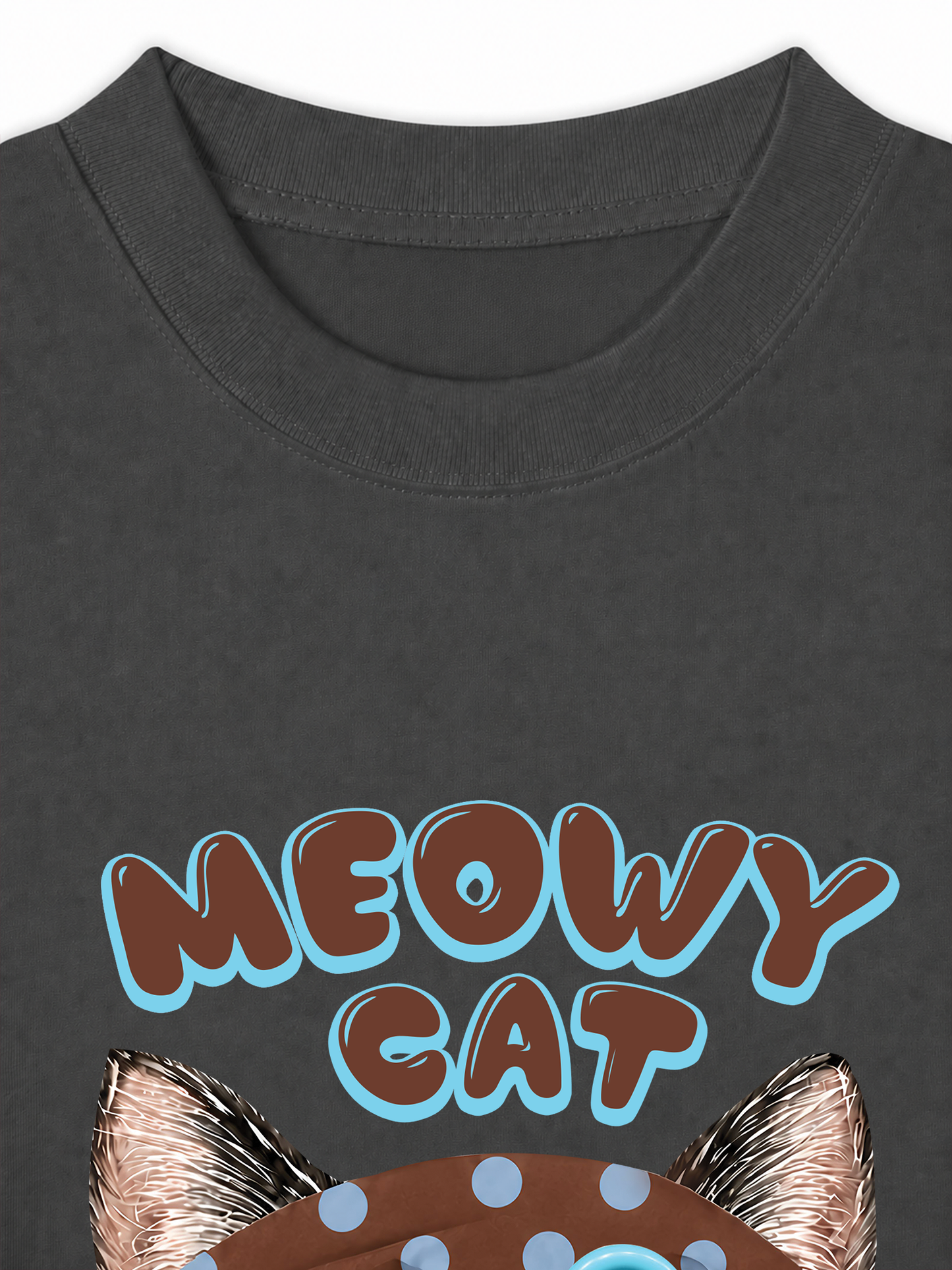 Áo Thun Relaxed Fit  Meowy Cat Brown