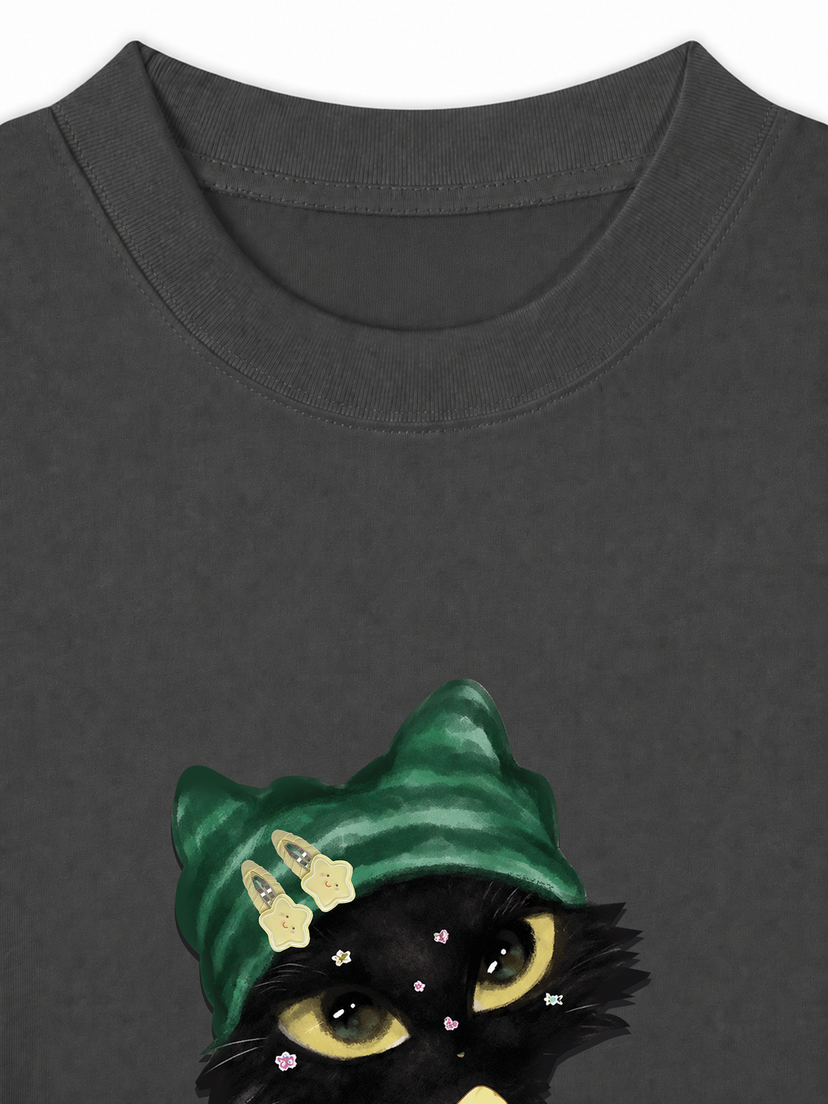 Áo Thun Relaxed Fit Black Cat Girl