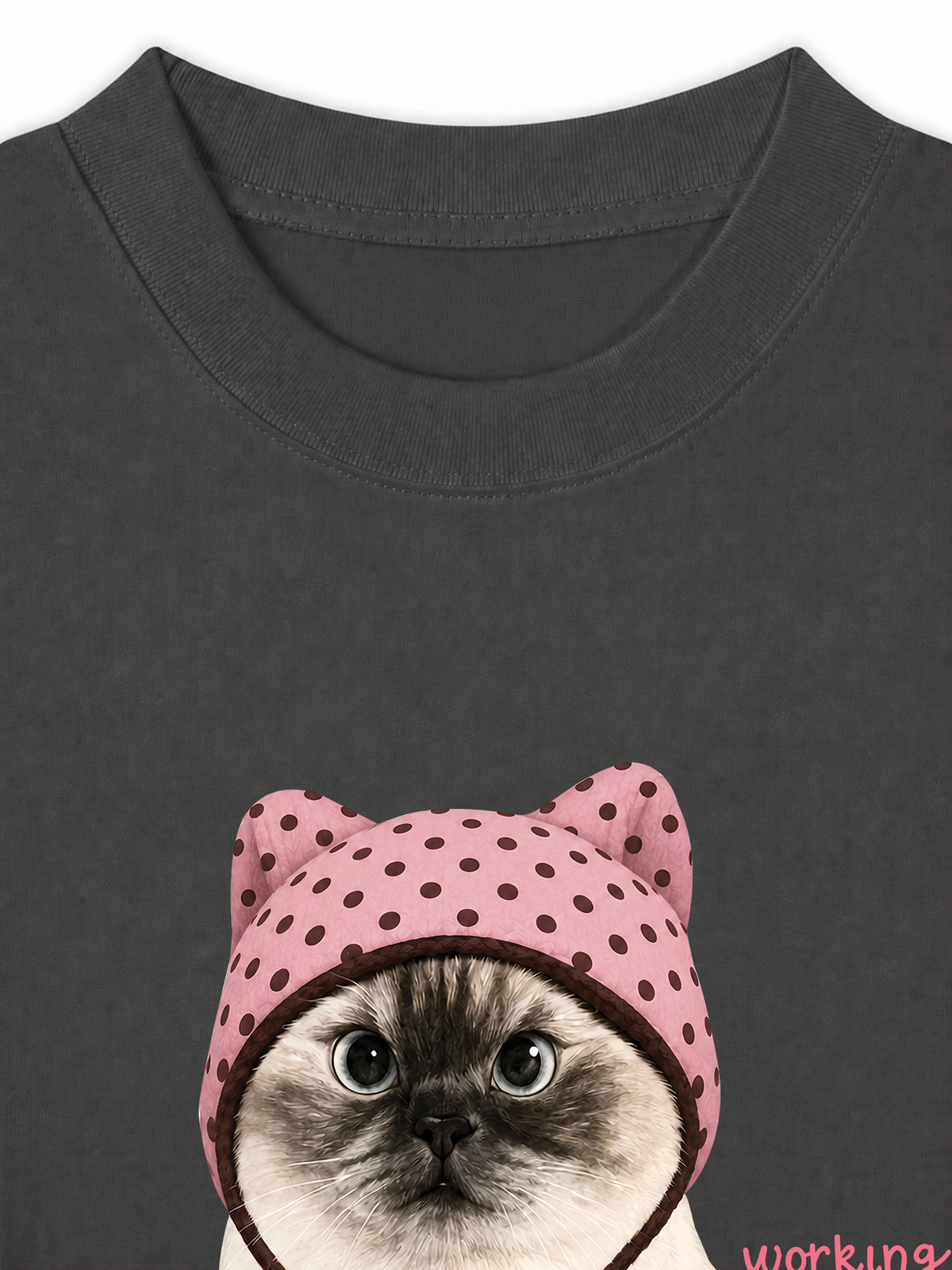 Áo Thun Relaxed Fit Working O'ttreats Pink Meow
