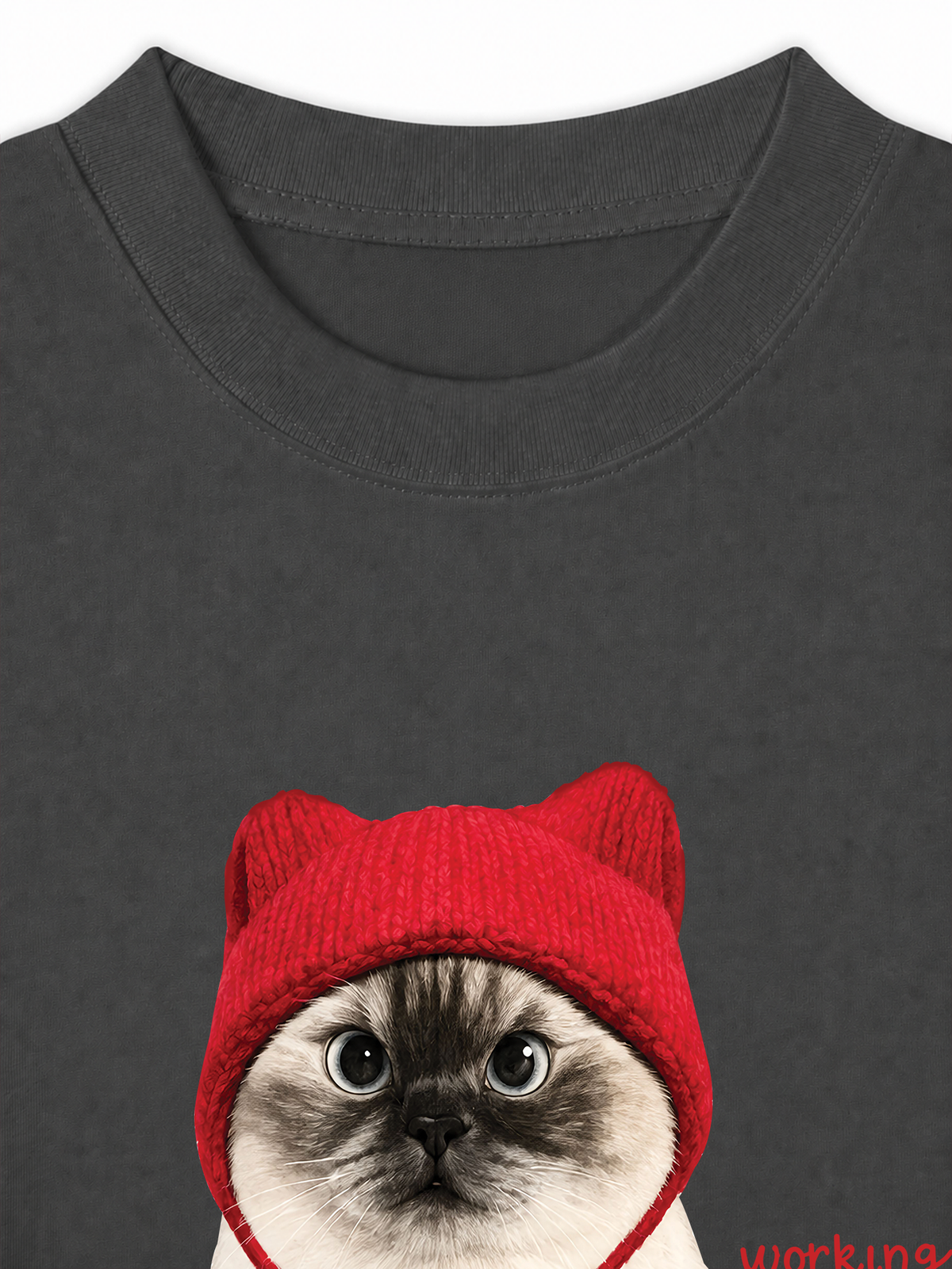 Áo Thun Relaxed Fit Working O'ttreats Red Meow