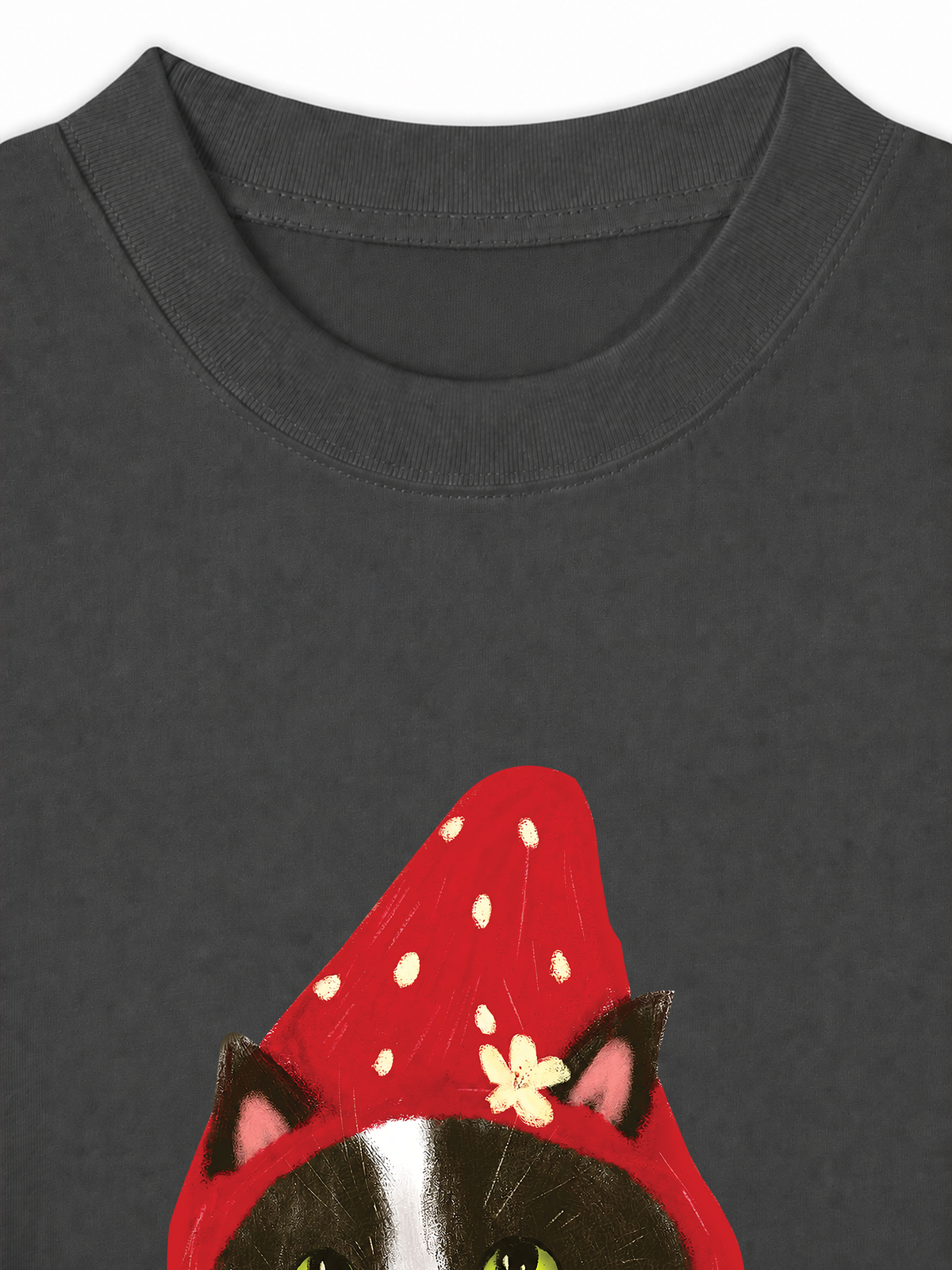 Áo Thun Relaxed Fit Strawberry Meow Kitten Day