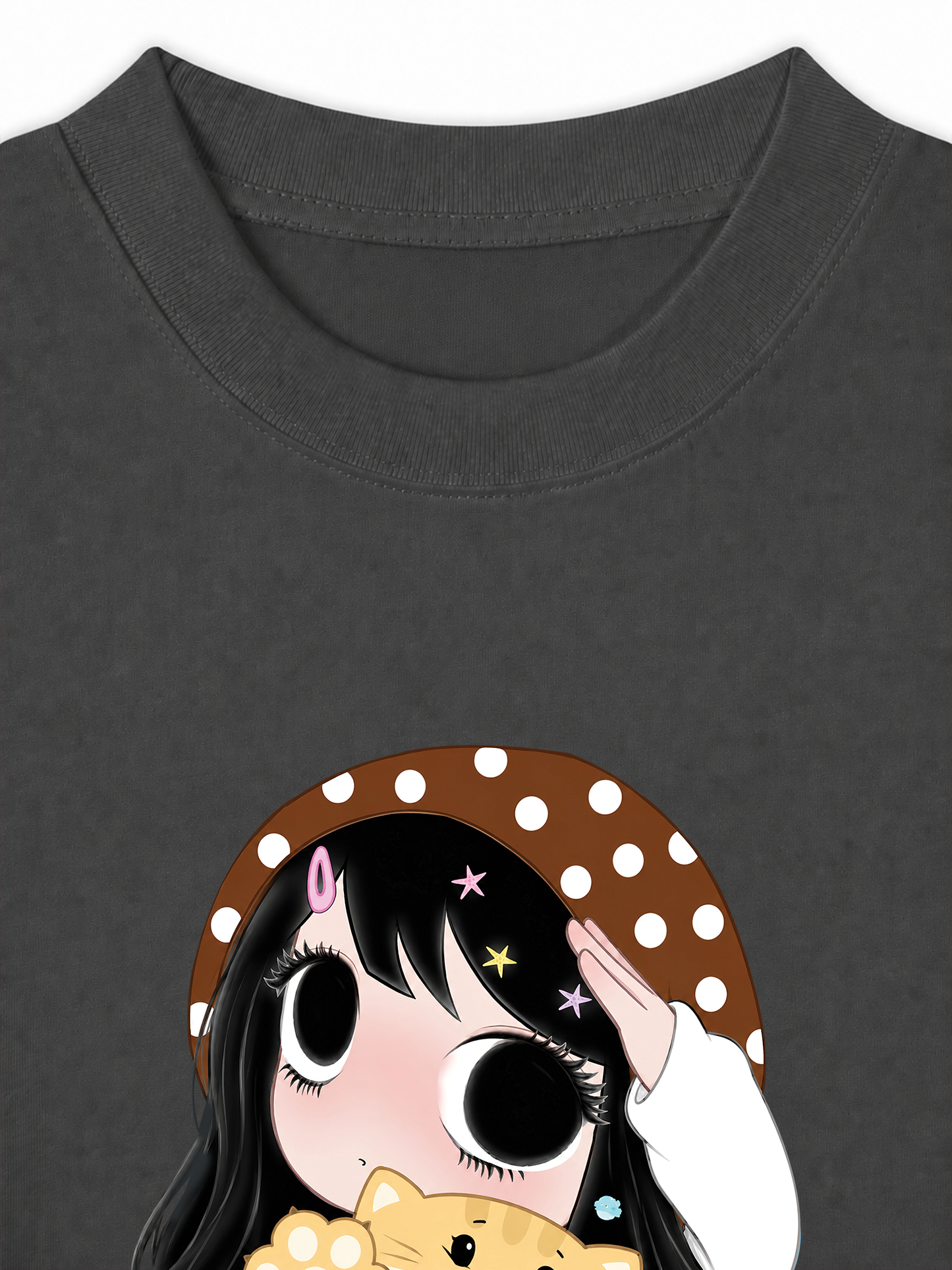Áo Thun Relaxed Fit Little Girl Brown Dots
