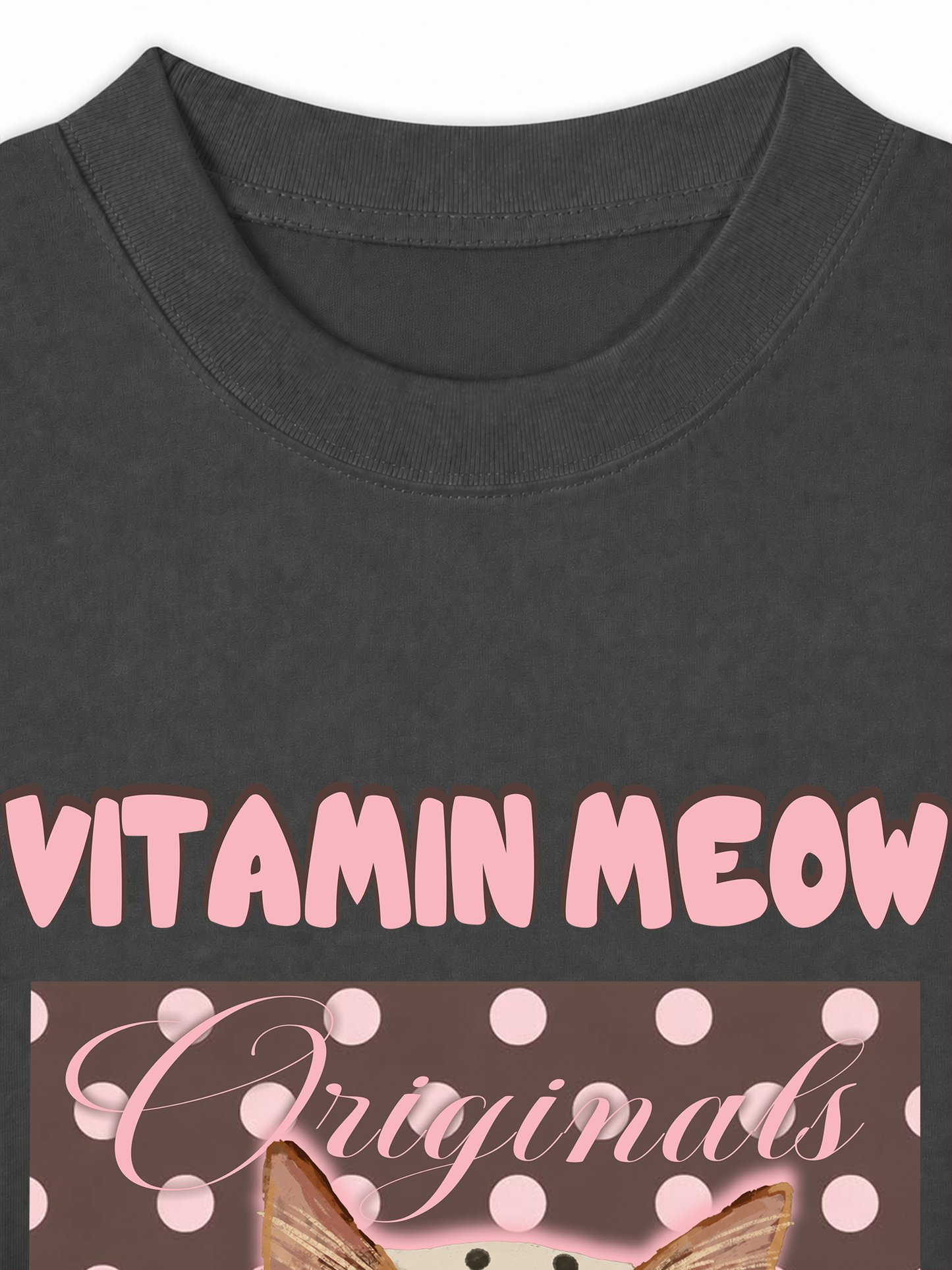 Áo Thun Relaxed Fit  Pink Dotty Vitamin Meow