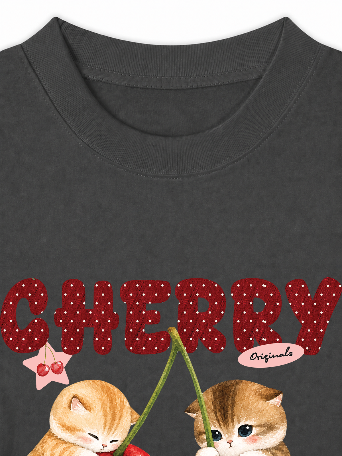 Áo Thun Relaxed Fit Cherry Meow