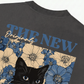 Áo Thun Relaxed Fit Blue Flower Cat