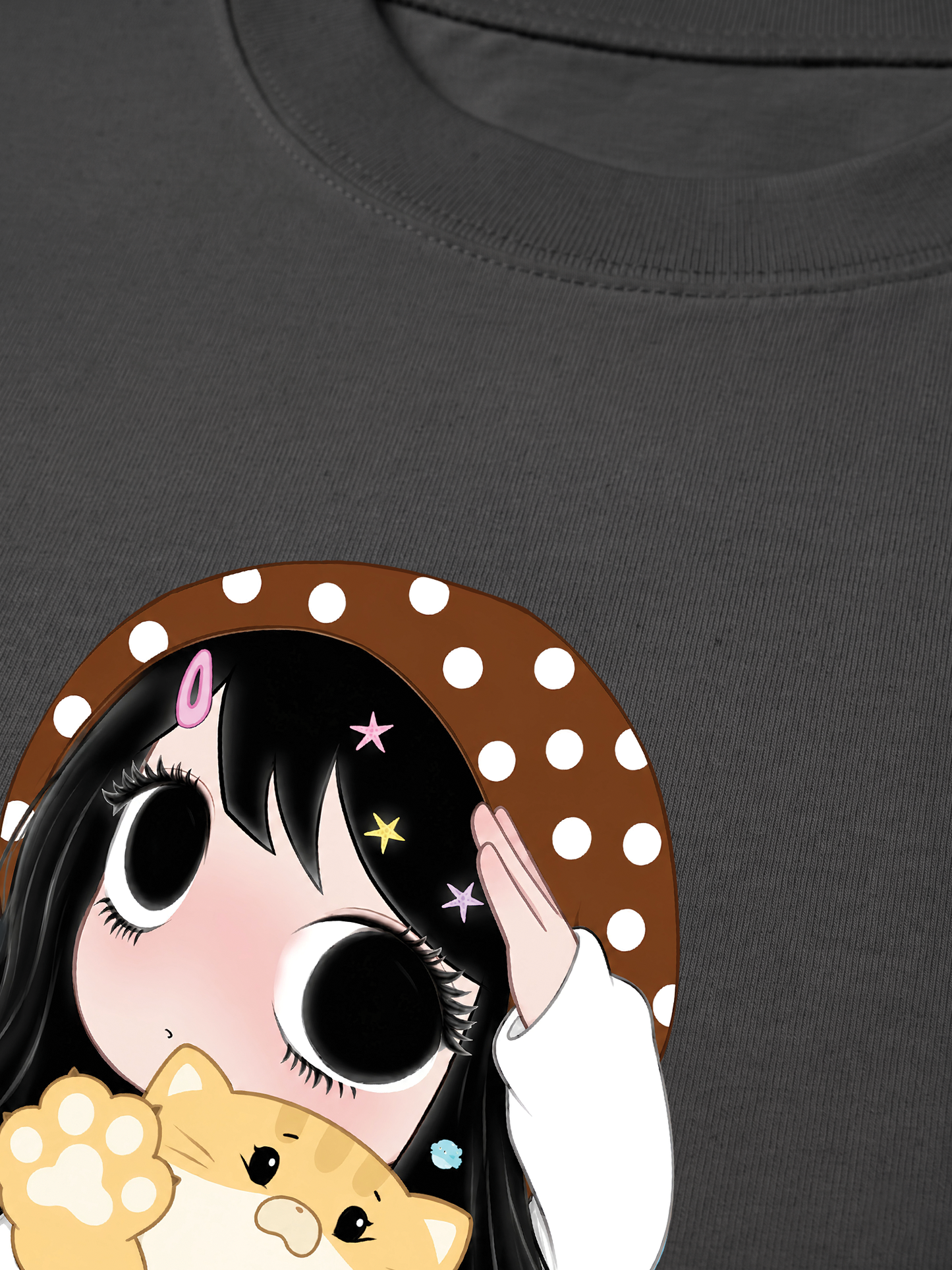 Áo Thun Relaxed Fit Little Girl Brown Dots