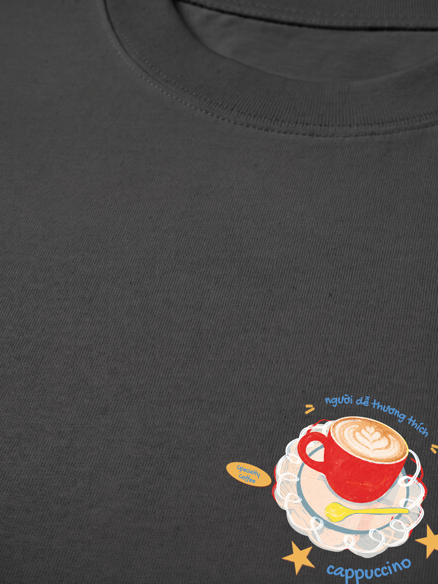 Áo Thun Relaxed Fit Người Dễ Thương Thích Cappuchino