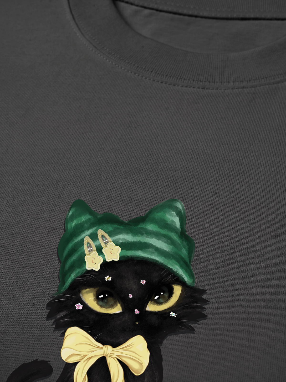 Áo Thun Relaxed Fit Black Cat Girl