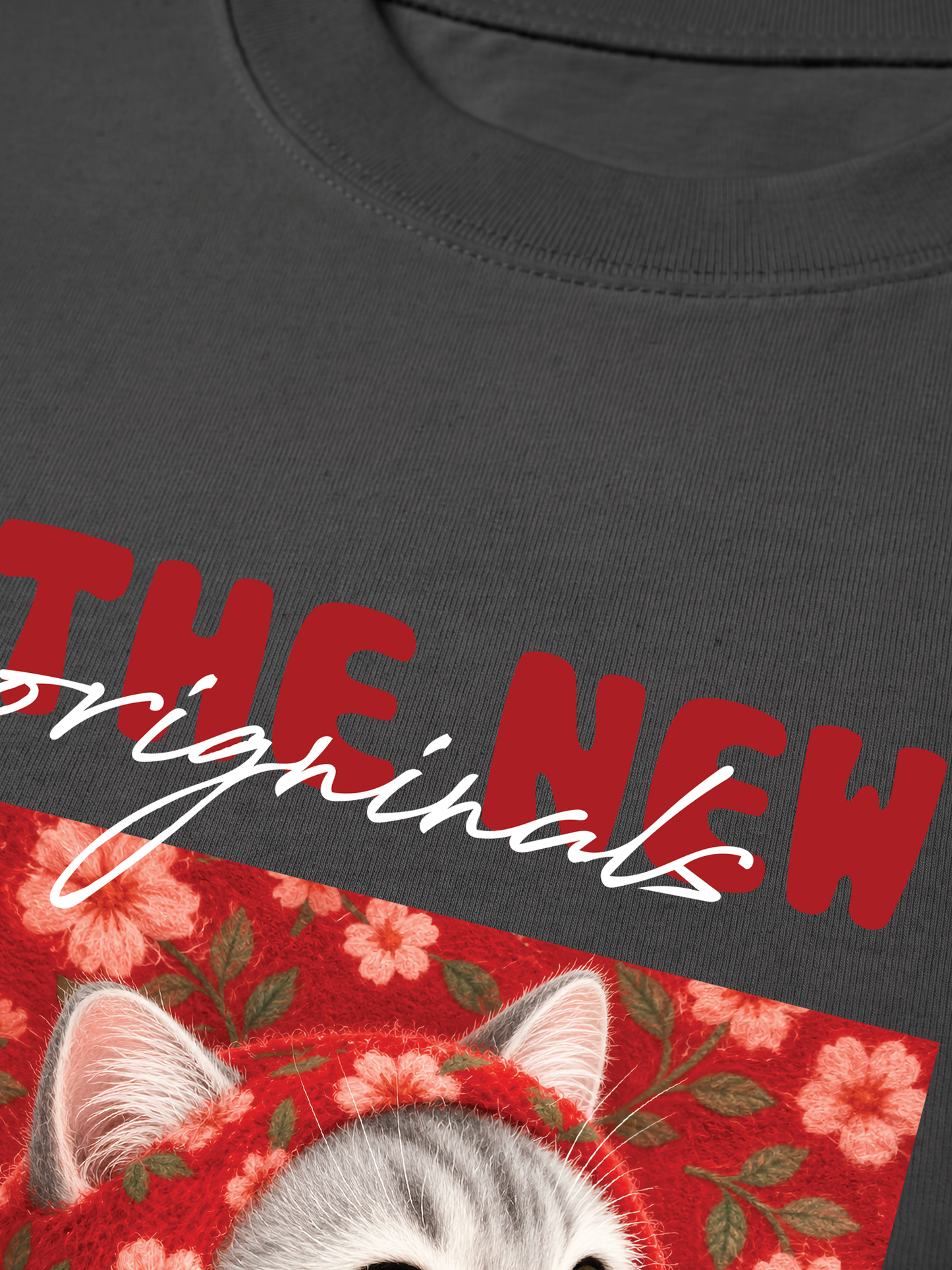 Áo Thun Relaxed Fit Red Daisy Daydream Meow