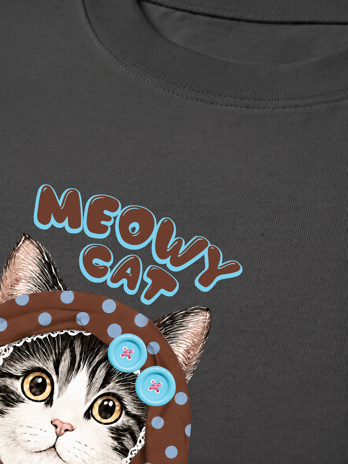 Áo Thun Relaxed Fit  Meowy Cat Brown
