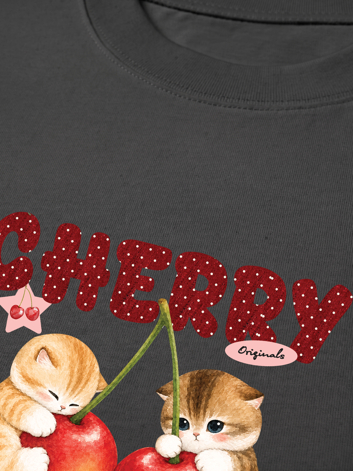 Áo Thun Relaxed Fit Cherry Meow