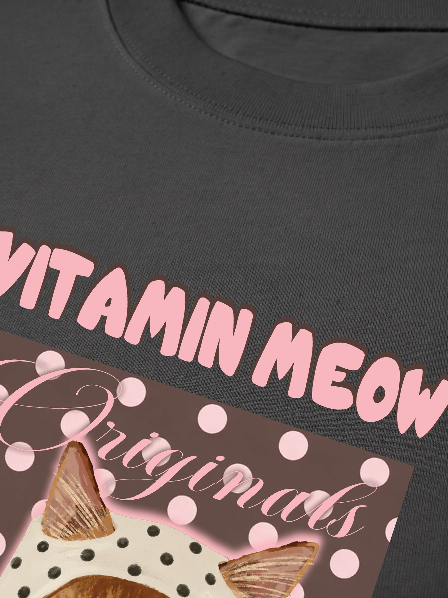 Áo Thun Relaxed Fit  Pink Dotty Vitamin Meow