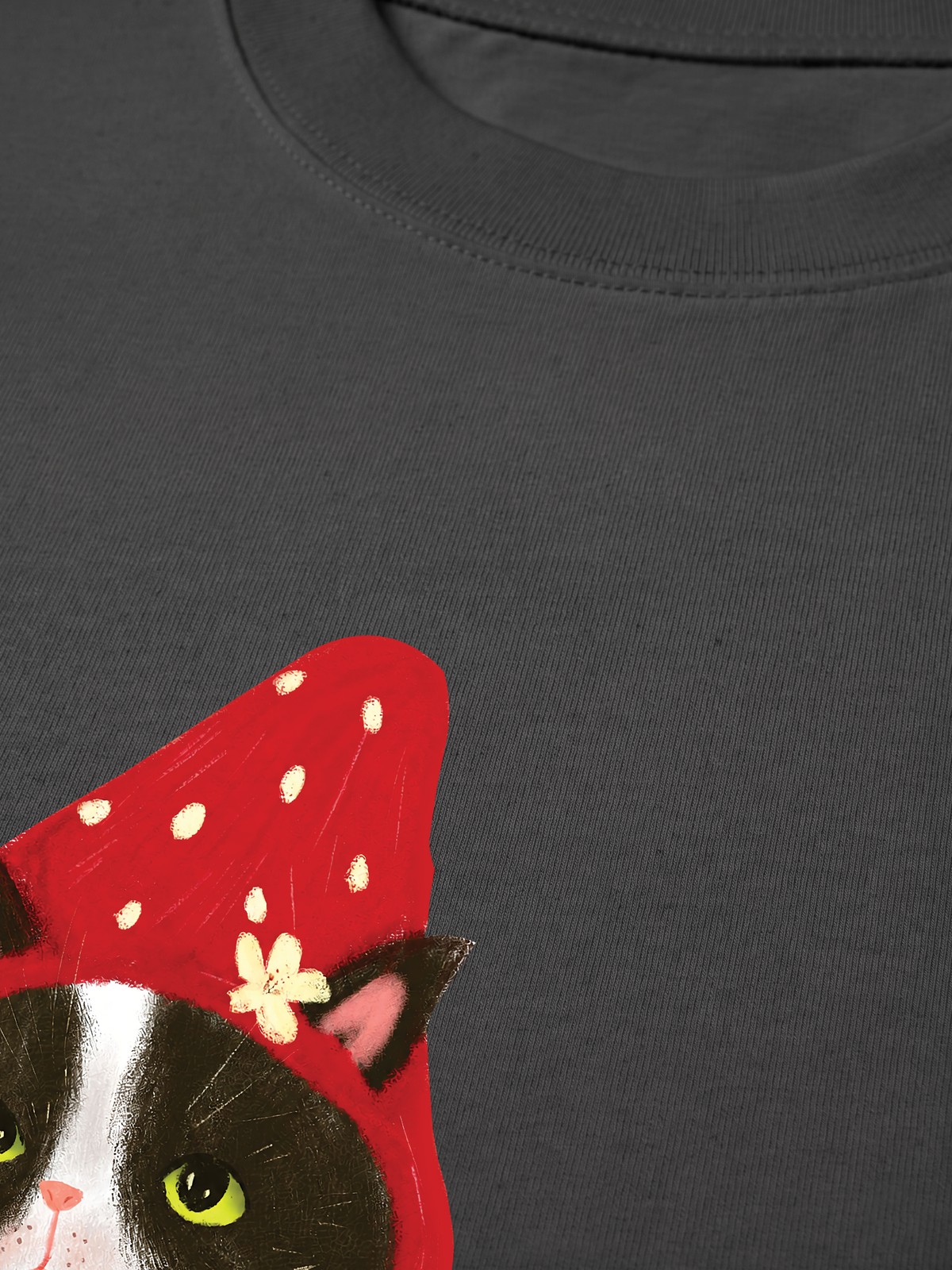 Áo Thun Relaxed Fit Strawberry Meow Kitten Day