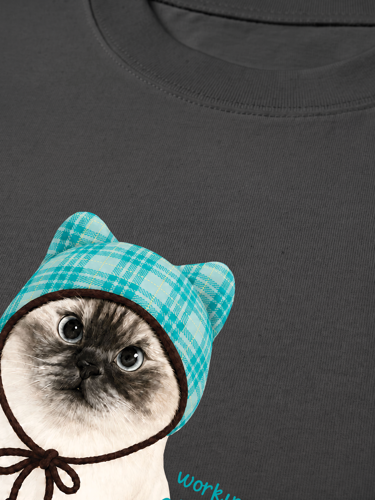 Áo Thun Relaxed Fit Working O'ttreats Blue Tiffany Meow