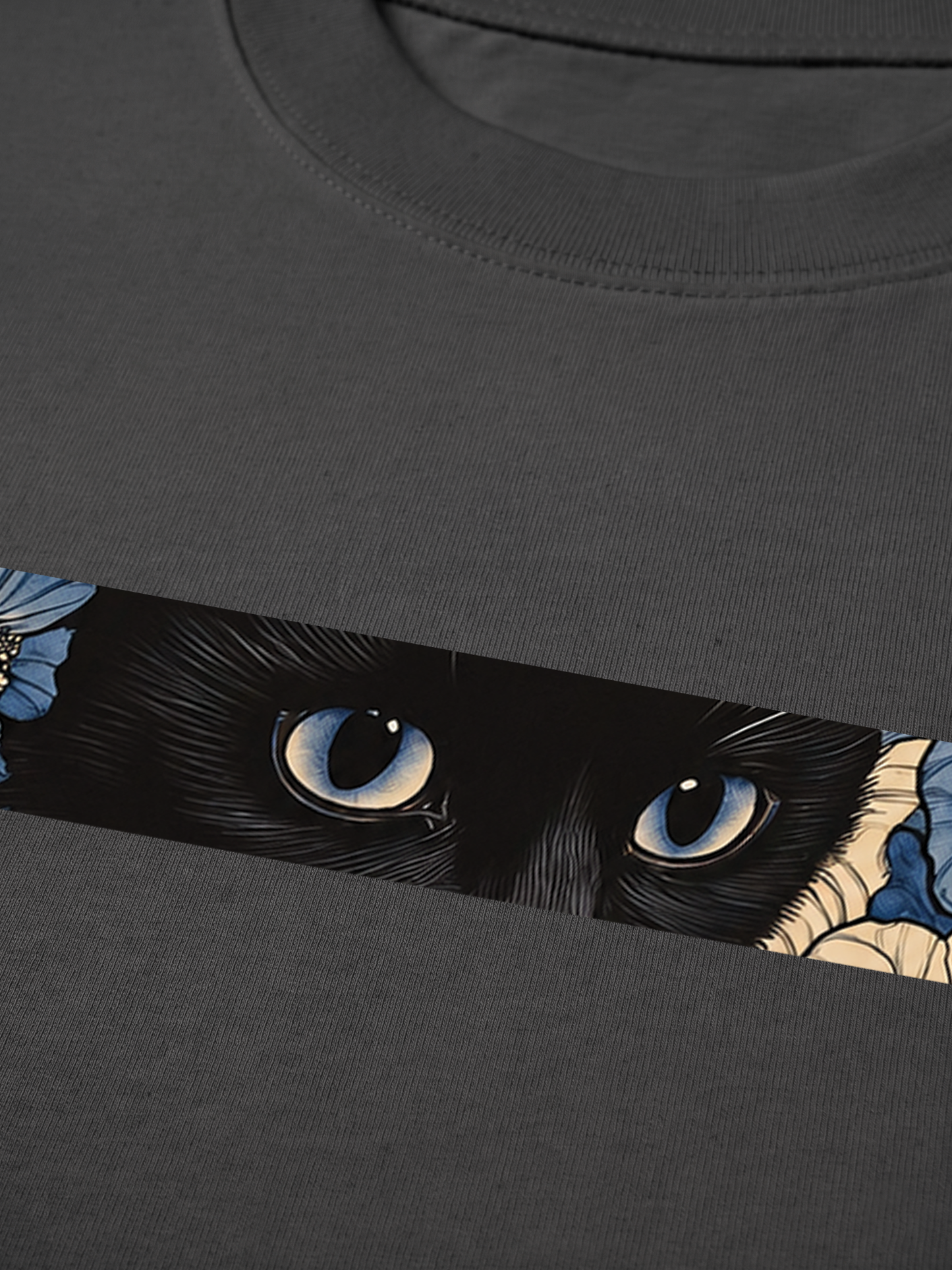 Áo Thun Relaxed Fit Blue Flower Cat