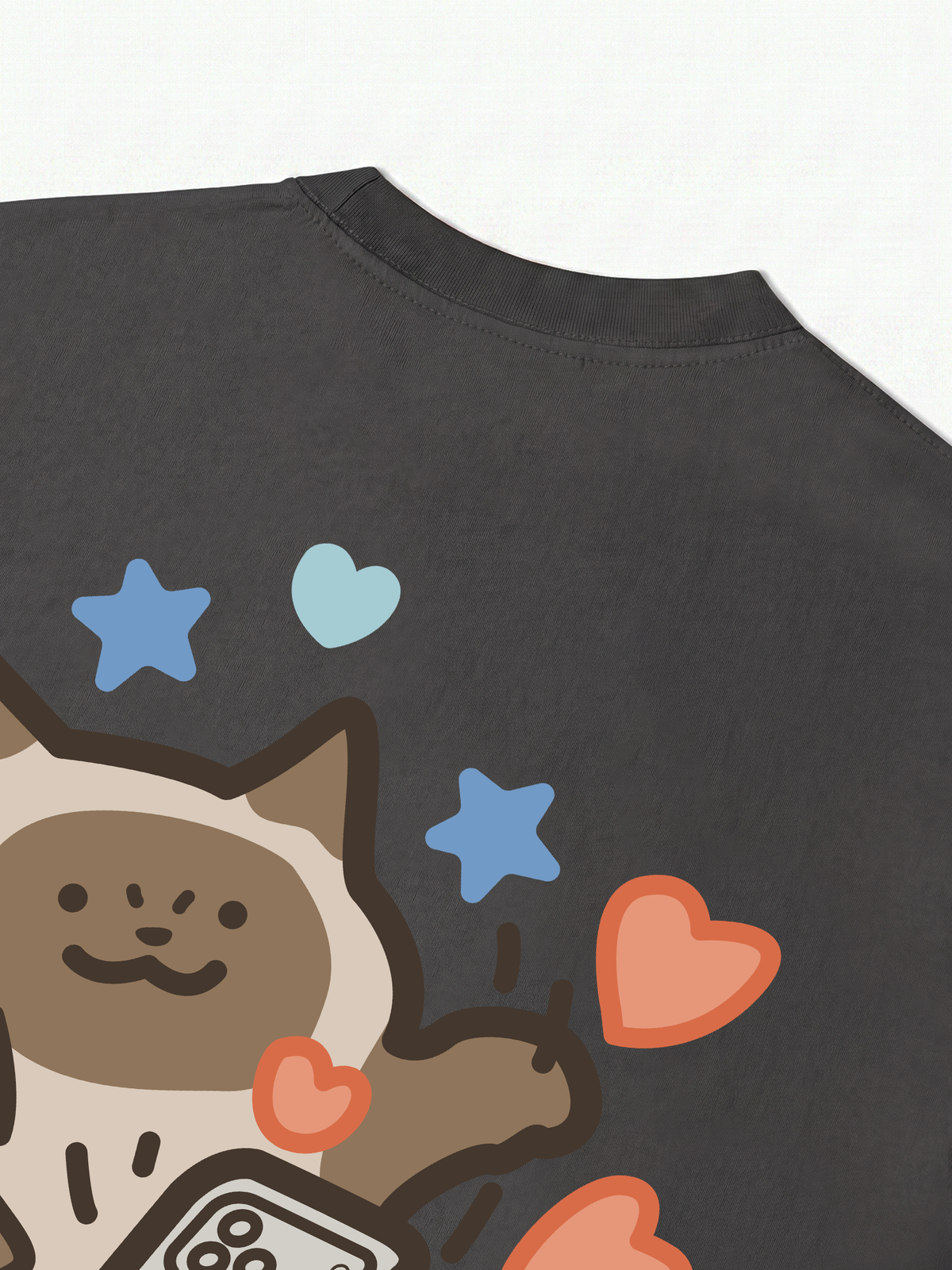 Áo Thun Relaxed Fit Happy Luv Cat Couple