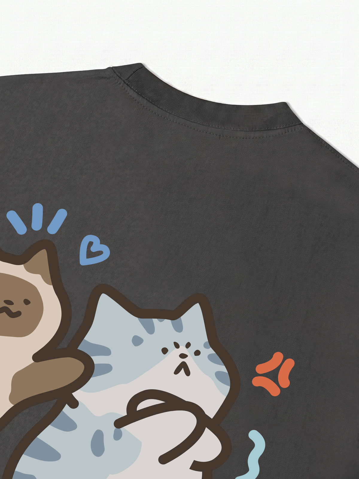 Áo Thun Relaxed Fit Angry Luv Cat Couple