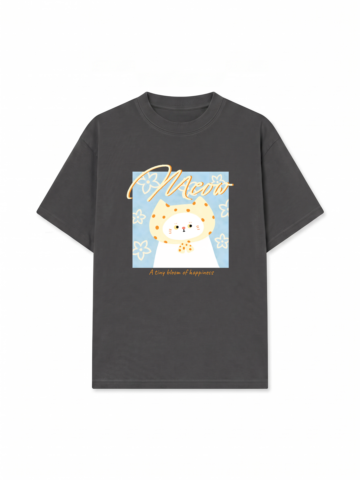 Áo Thun Relaxed Fit A Tiny Bloom Of Happiness Meow