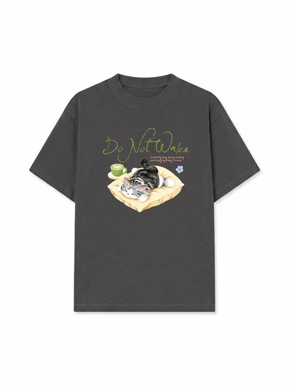 Áo Thun Relaxed Fit Do Not Wake Meow