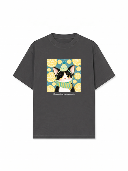 Áo Thun Relaxed Fit Lemon Reverie Meow