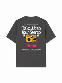 Áo Thun Relaxed Fit Take Me To Your Stereo