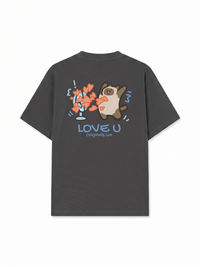 Áo Thun Relaxed Fit Love You Cat Couple