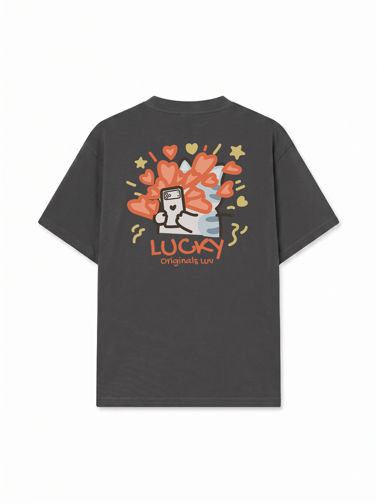 Áo Thun Relaxed Fit Lucky Luv Cat Couple