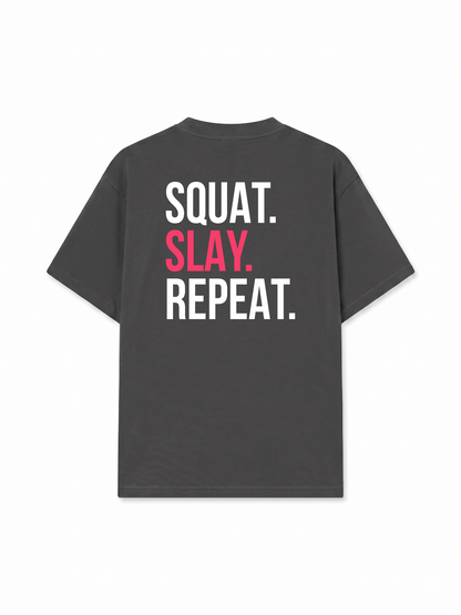 Áo Thun Relaxed Fit Squat Slay Repeat