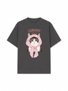 Áo Thun Relaxed Fit Meowy Cat Pink Polka