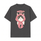 Áo Thun Relaxed Fit Meowy Cat Pink Plaid