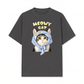 Áo Thun Relaxed Fit Blue Plaid Meowy Cat