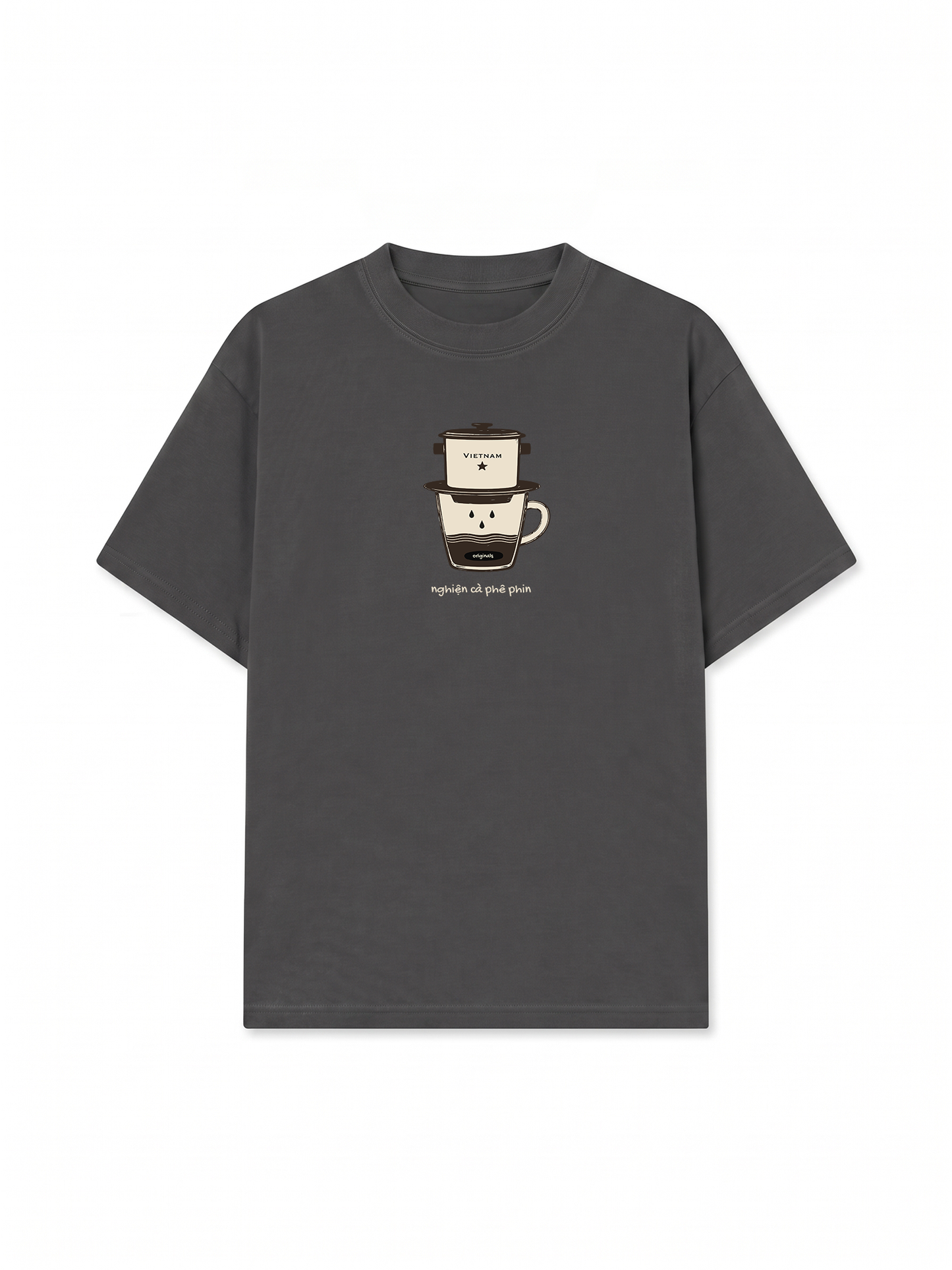 Áo Thun Relaxed Fit Nghiện Cà Phê Phin