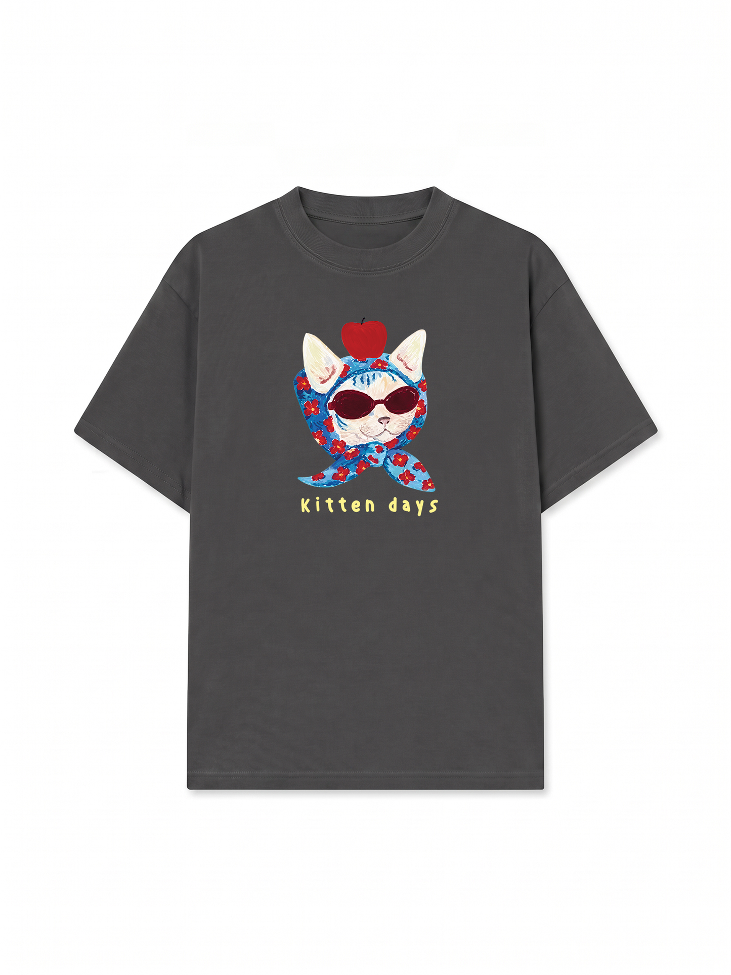 Áo Thun Relaxed Fit Kitten Day Meow With Apple