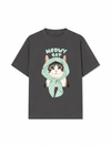 Áo Thun Relaxed Fit Meowy Cat Blue Tiffany Dots