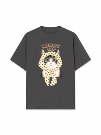 Áo Thun Relaxed Fit  Meowy Cat Cream