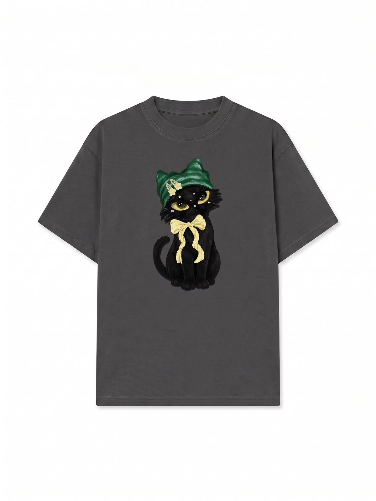 Áo Thun Relaxed Fit Black Cat Girl