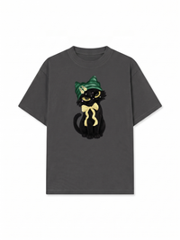 Áo Thun Relaxed Fit Black Cat Girl