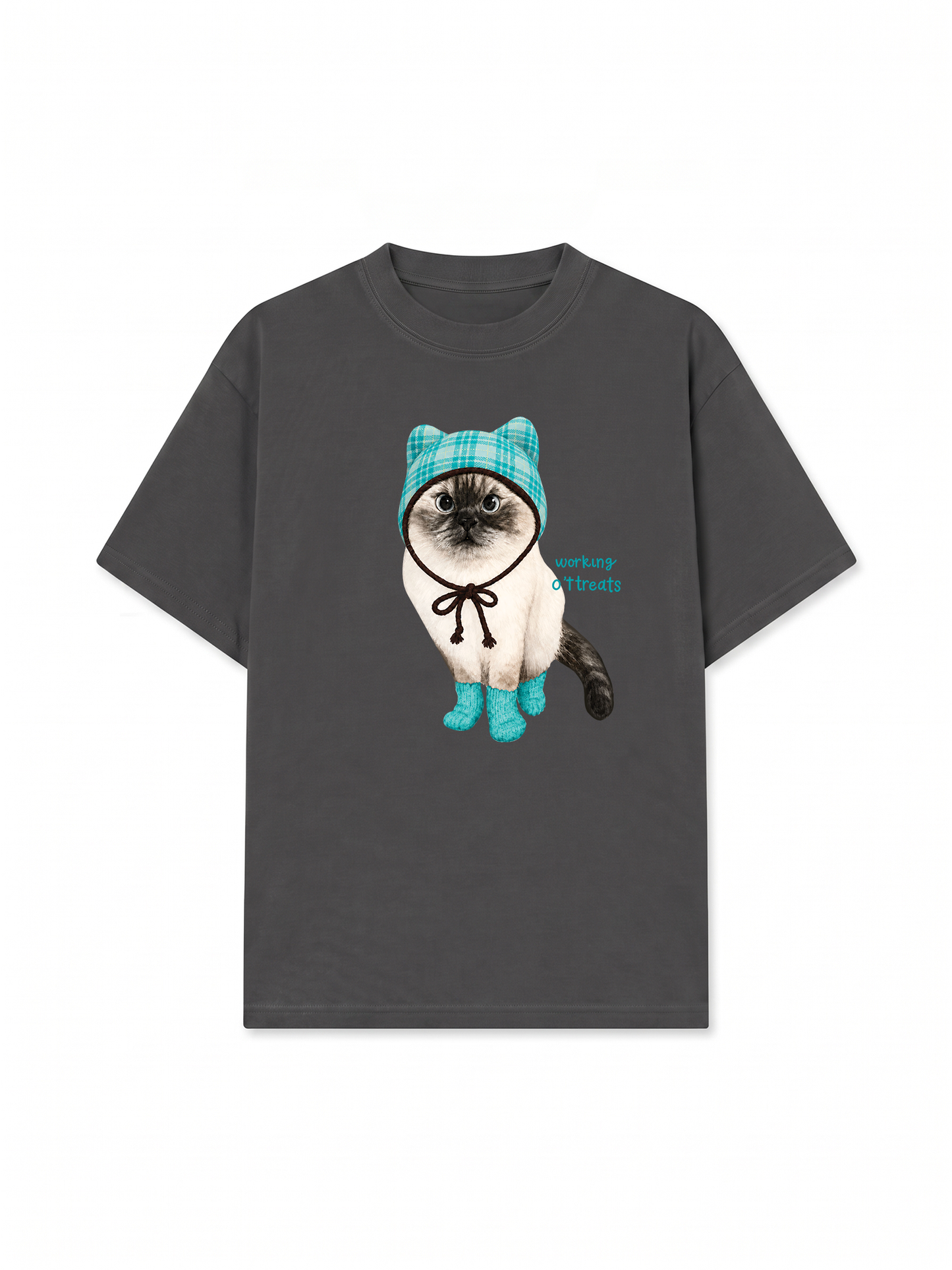 Áo Thun Relaxed Fit Working O'ttreats Blue Tiffany Meow