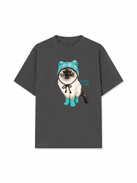 Áo Thun Relaxed Fit Working O'ttreats Blue Tiffany Meow