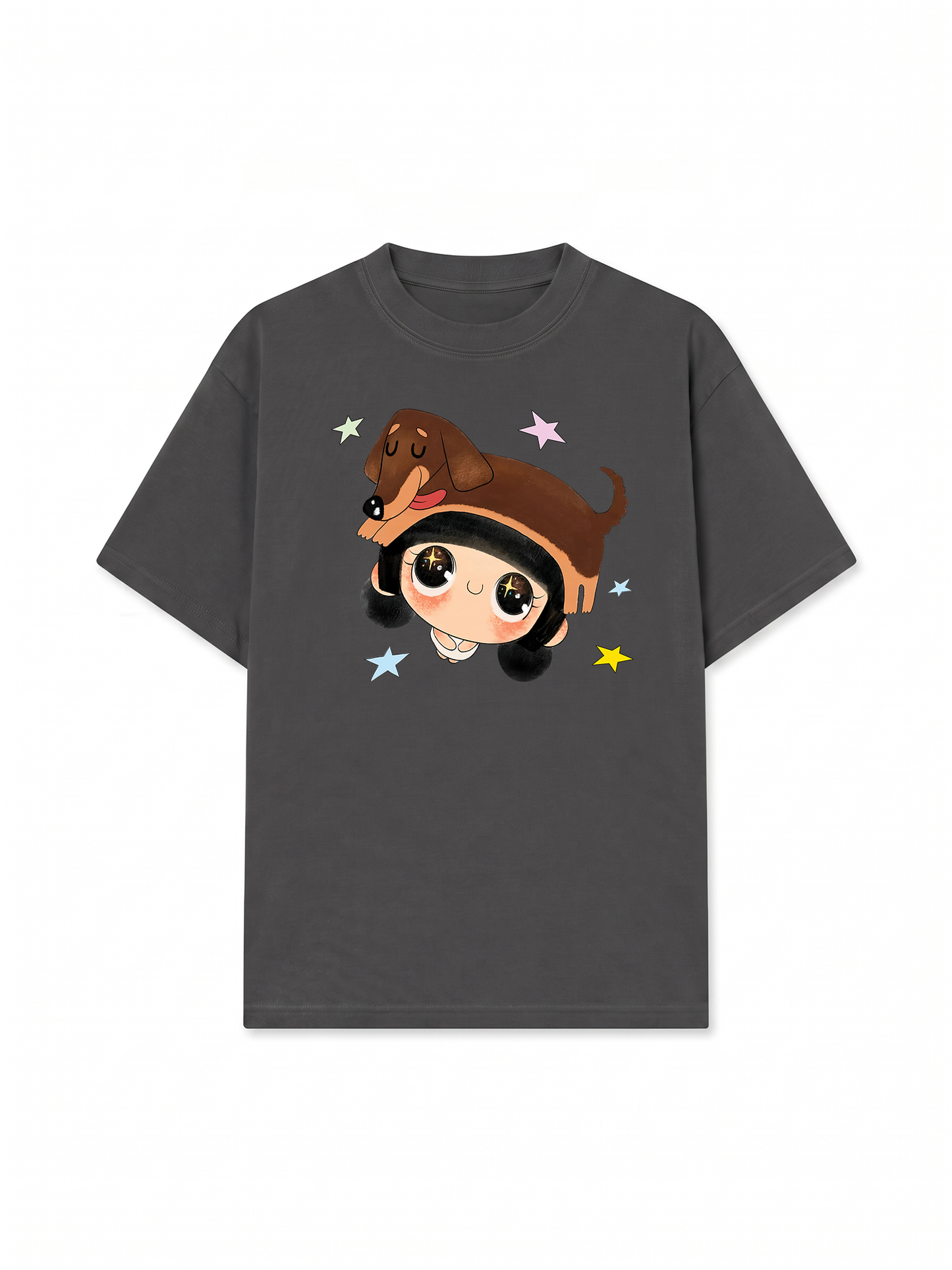 Áo Thun Relaxed Fit  Cute Girl With Dachshund