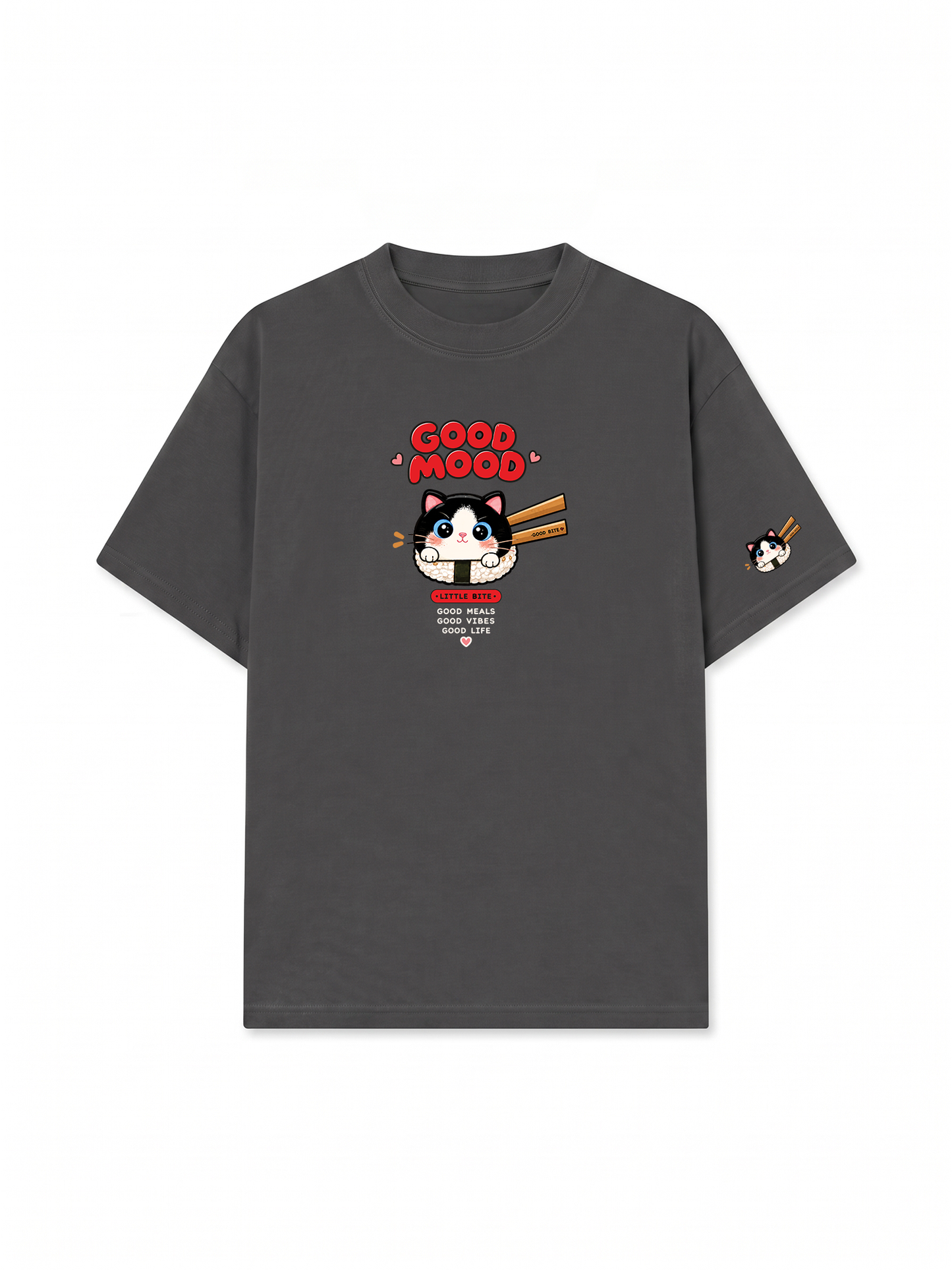Áo Thun Relaxed Fit Good Mood Sushi Cat