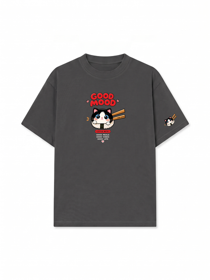 Áo Thun Relaxed Fit Good Mood Sushi Cat