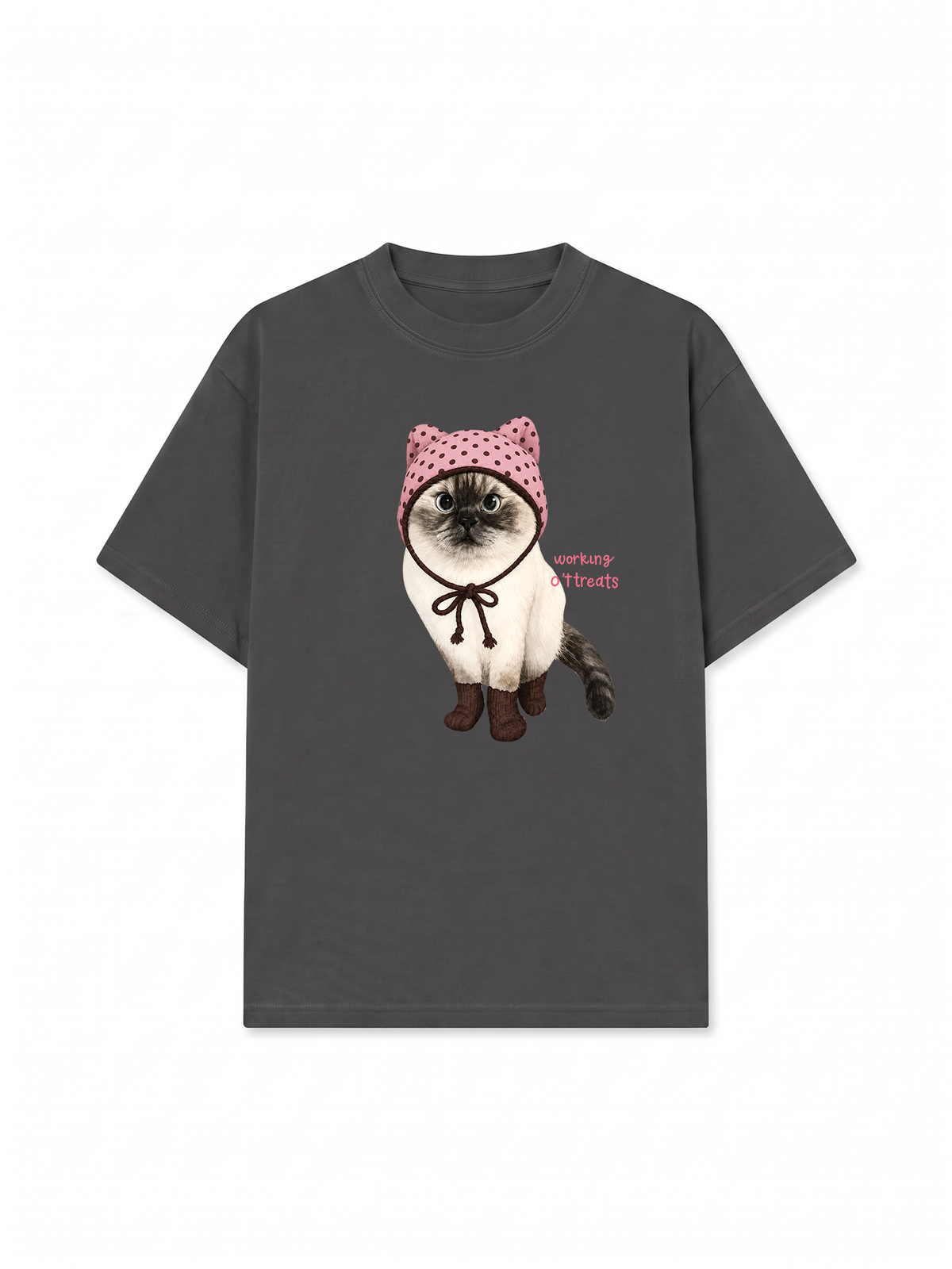 Áo Thun Relaxed Fit Working O'ttreats Pink Meow