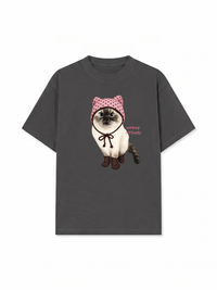 Áo Thun Relaxed Fit Working O'ttreats Pink Meow