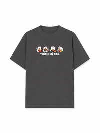 Áo Thun Relaxed Fit Thích Mì Cay-Mèo Trắng